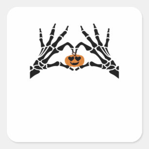 Spooky Heart Hands Classic Quadratischer Aufkleber