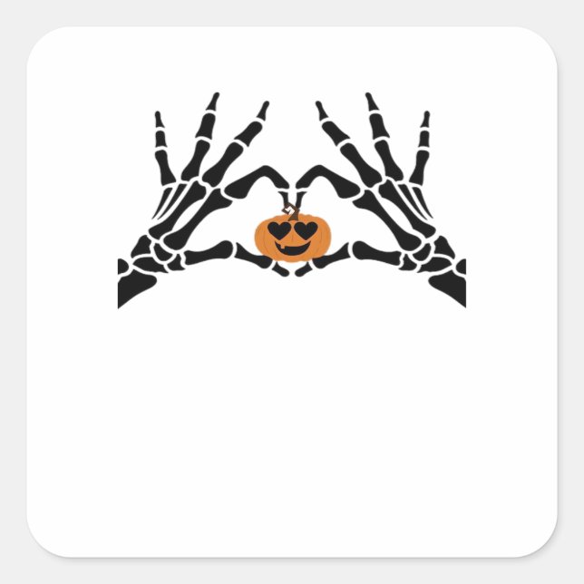 Spooky Heart Hands Classic Quadratischer Aufkleber (Vorderseite)