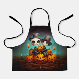 Spooky heidnische Freunde feiern glückliches Hallo Schürze
