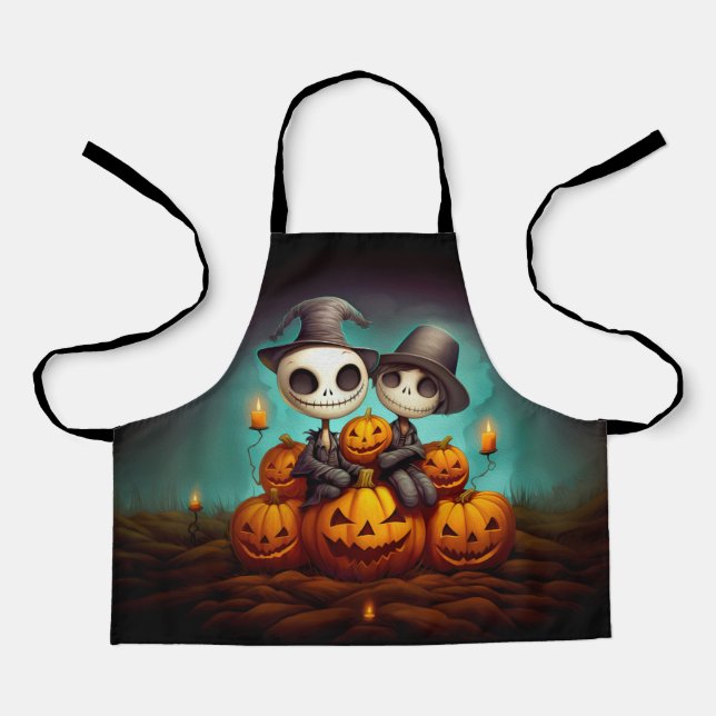 Spooky heidnische Freunde feiern glückliches Hallo Schürze (Vorderseite)