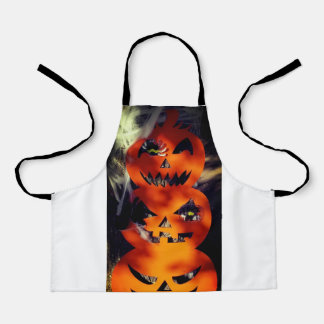 Spooky Helle Jack-O-Lantern All-over-Print-Schürze Schürze
