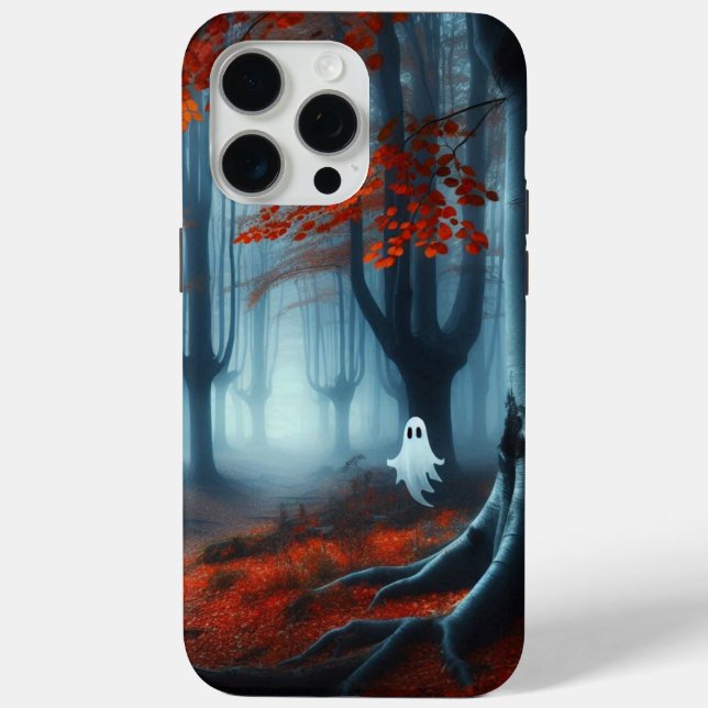 Spooky Herbstwald mit Gespenst Case-Mate iPhone Hülle (Rückseite)