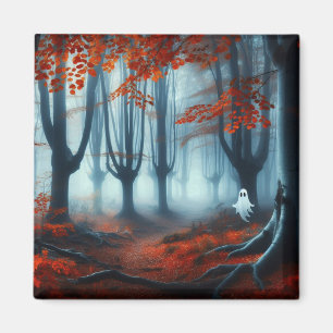 Spooky Herbstwald mit Gespenst Magnet