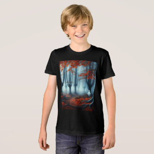Spooky Herbstwald mit Gespenst Tri-Blend Shirt
