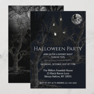 Spooky Hexen Forest Halloween-Party Einladung
