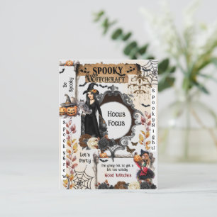 Spooky Hexen Halloween-Party Postkarte