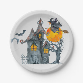 Spooky Hexen thematisch Halloween Papierplatte Pappteller