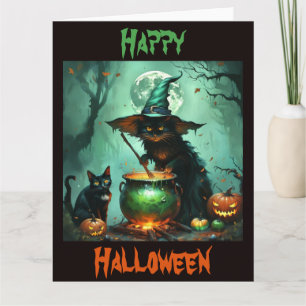 Spooky Hexenkatzen in einem Waldsumpf Karte