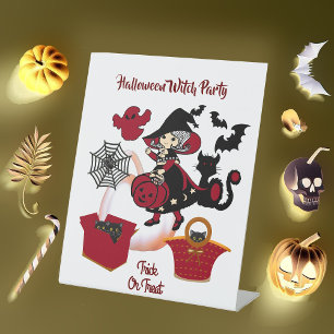 Spooky Hexentrick oder Niedliche Behandlung des Pa Sockelschild