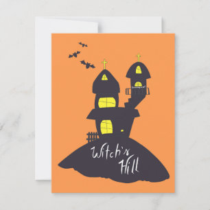 Spooky House am Hill Halloween Feiertagskarte