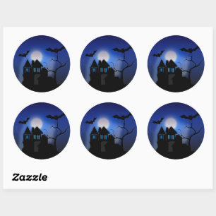 Spooky House Classic Round Aufkleber