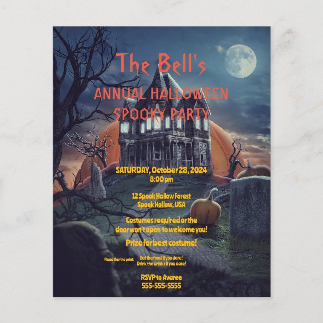 Spooky House Halloween-Party Einladung (Vorderseite)