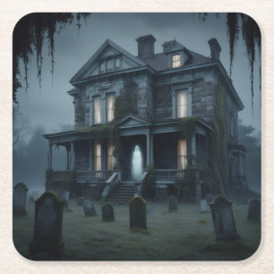 Spooky House mit Ghost Untersetzer