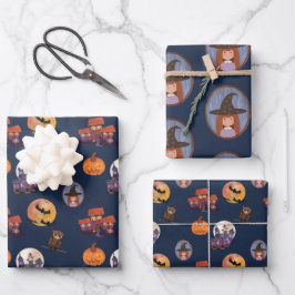 Spooky House Niedlich Little Hexenauwl Moon Hallow Geschenkpapier Set