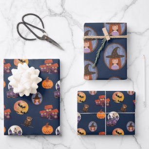 Spooky House Niedlich Little Hexenauwl Moon Hallow Geschenkpapier Set