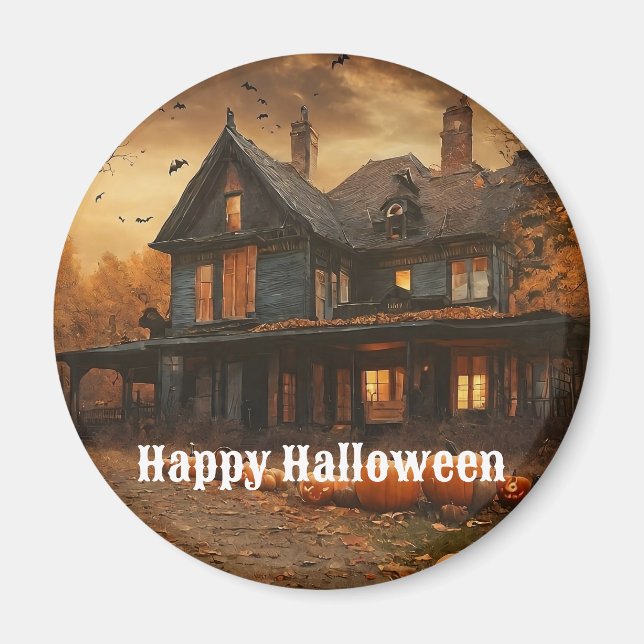Spooky House Pumpkin Halloween Collection Magnet (Vorne)