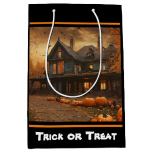 Spooky House Pumpkin Halloween Collection Mittlere Geschenktüte