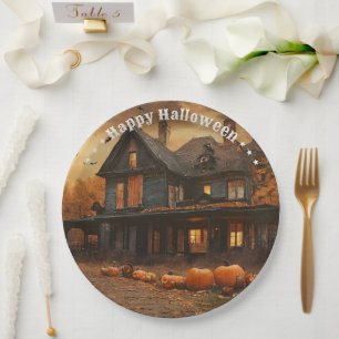Spooky House Pumpkin Halloween Collection Pappteller