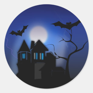 Spooky House Runder Aufkleber