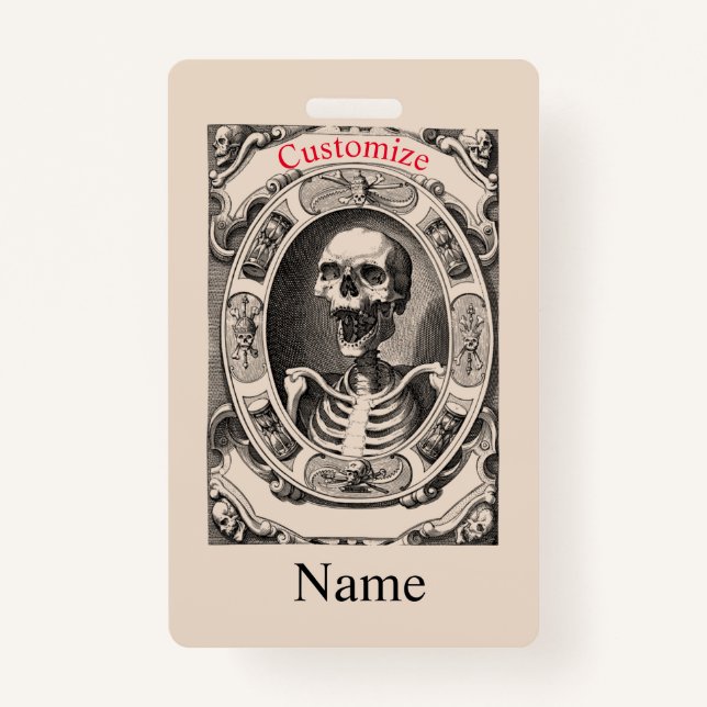 Spooky Human Skull Thunder_Cove Ausweis (Vorderseite)