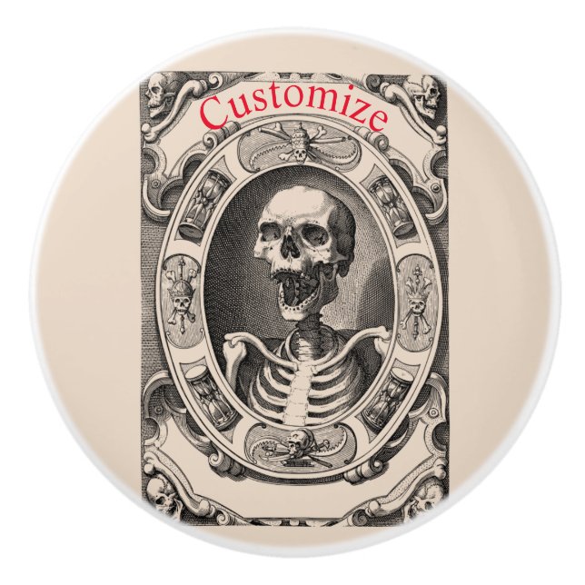 Spooky Human Skull Thunder_Cove Keramikknauf (Vorderseite)