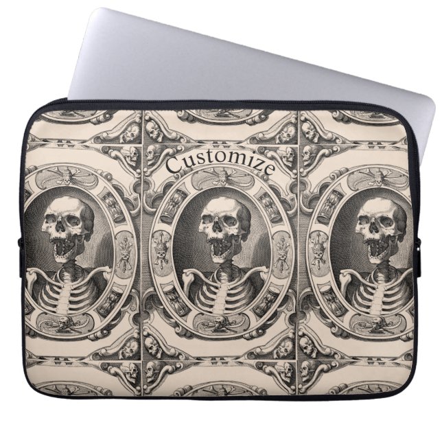 Spooky Human Skull Thunder_Cove Laptopschutzhülle (Vorderseite)
