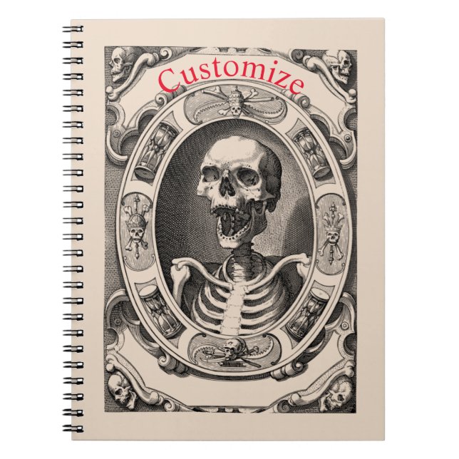Spooky Human Skull Thunder_Cove Notizblock (Vorderseite)