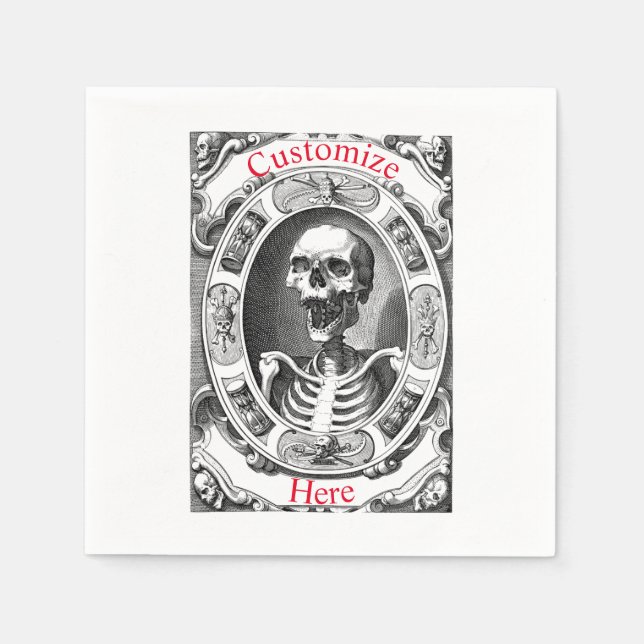 Spooky Human Skull Thunder_Cove Serviette (Vorderseite)