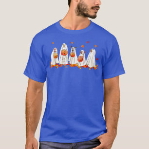 Spooky Hund Crew Ghost Kostüm Fall Trick oder Tret T-Shirt