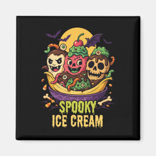 Spooky Ice Cream Dessous Halloween Design Magnet