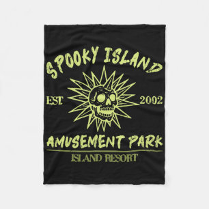 Spooky Island Est 2002 Vergnügungspark Skull Hallo Fleecedecke