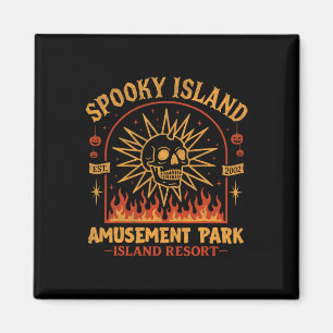 Spooky Island Est 2002 Vergnügungspark Skull Hallo Magnet