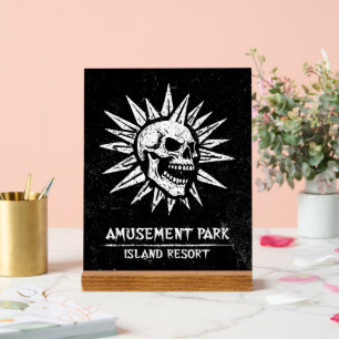 Spooky Island Est 2002 Vergnügungspark Totenkopf Acrylschild