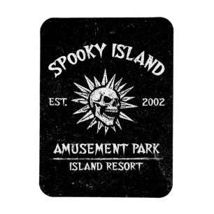 Spooky Island Est 2002 Vergnügungspark Totenkopf Magnet