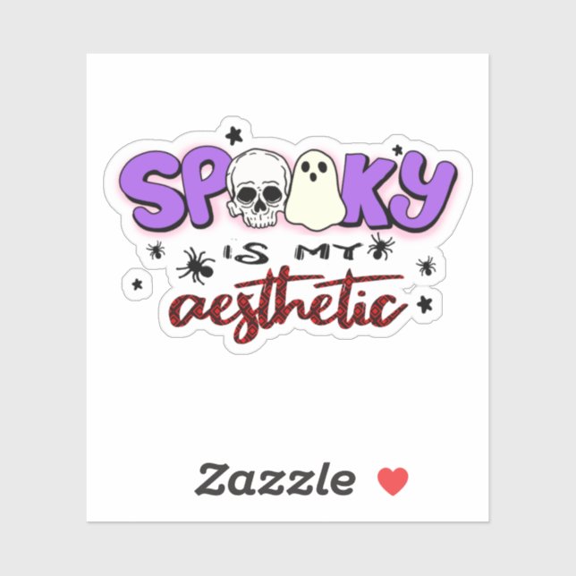 Spooky ist meine Ästhetik - Halloween Schädel und  Aufkleber (Blatt)