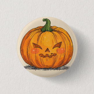 Spooky Jack O' Lantern Button