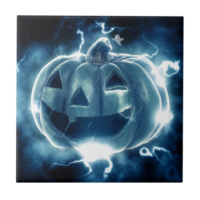 Spooky Jack-o-Lantern Fliese (Vorderseite)