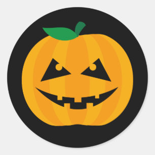 Spooky Jack-O'-Lantern Halloween-Design Runder Aufkleber