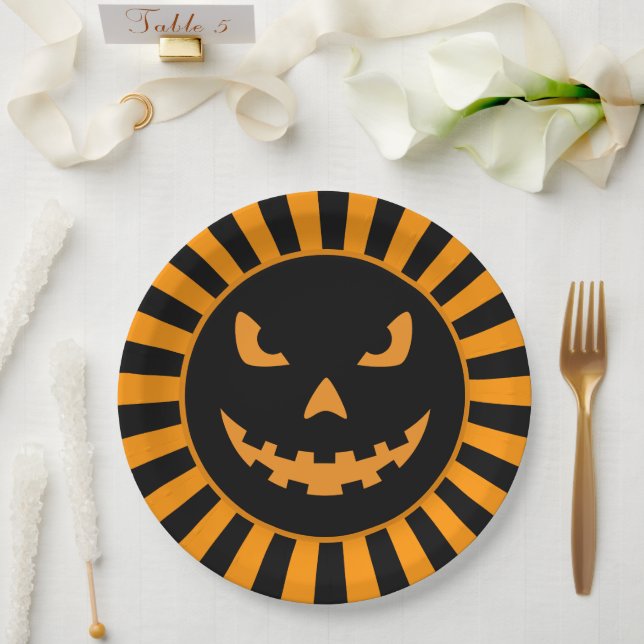 Spooky Jack-O'-Lantern Halloween Papierplatte Pappteller (Hochzeit)