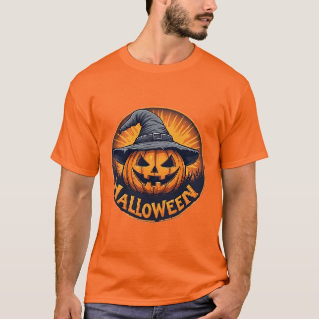 Spooky Jack-O'-Lantern Pumpkin T-Shirt (Vorderseite)