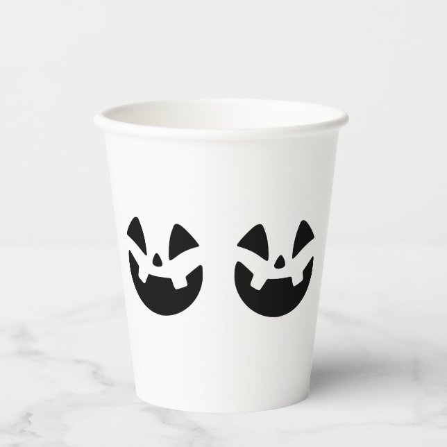 Spooky Jack-o'-Lantern Silhouette Halloween-Tasse Pappbecher (Vorderseite)