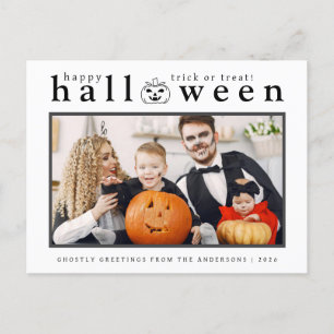 Spooky Jack-o'-Laterne Happy Halloween 1 Foto Feiertagspostkarte
