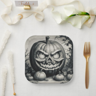 Spooky Jack-o'-Laterne Pappteller