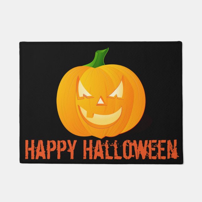 Spooky Jack O'Lantern Happy Halloween Fußmatte (Vorderseite)