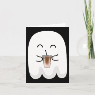 Spooky Jahreszeit Niedlicher kleiner Ghost Ice Kaf Karte