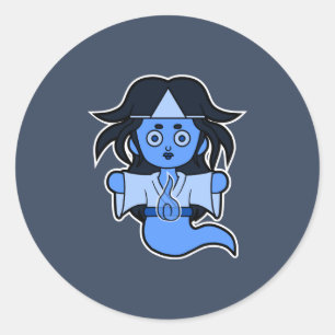 Spooky japanischer Geist Runder Aufkleber