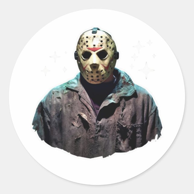 Spooky Jason Mask Sticker - Ideal für Horror Fan (Vorderseite)