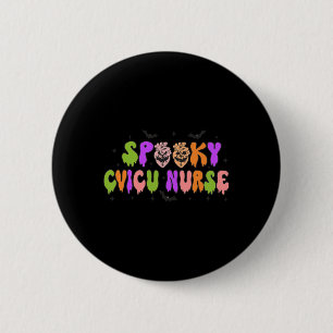 Spooky Kardiac Nurse Halloween Kardiovaskuläre Pum Button