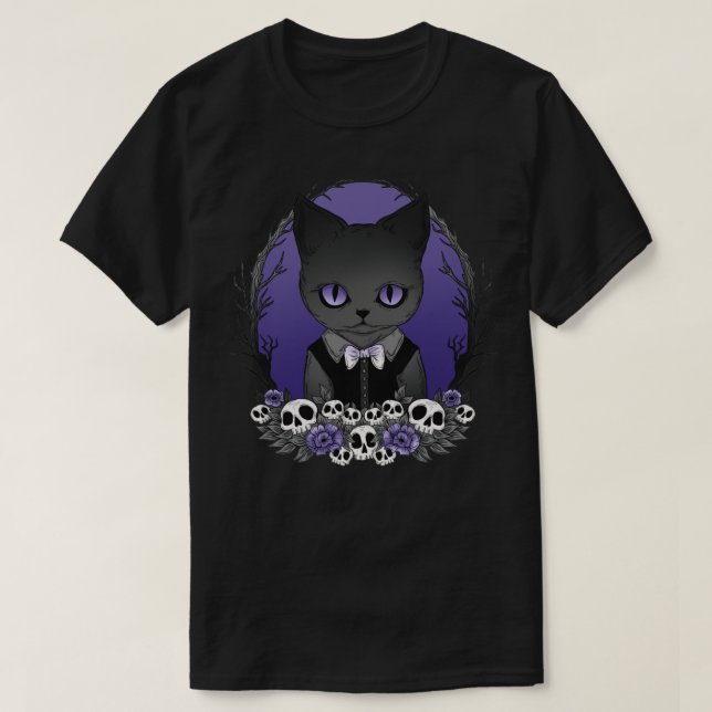 Spooky-Katze T-Shirt (Design vorne)