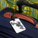 Spooky Kawaii Evil Vampire Bat Gepäckanhänger<br><div class="desc">Spot your bags instantly on the carousel with these unique cartoon bat luggage tags. The high-contrast grey and black flying bat illustration makes your suitcase stand out with a touch of gothic flair. These durable tags are perfect for world travelers who love bats, vampires, or spooky themes. Whether you are...</div>